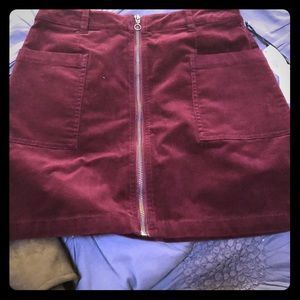 Velvet wine red skirt